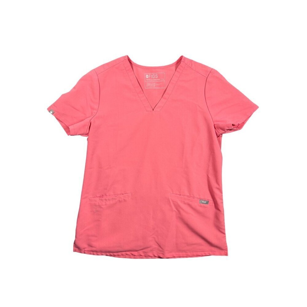 FIGS Casma Three-Pocket Scrub Top Pink Size Small